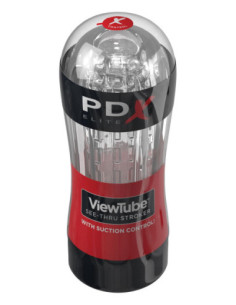 PDX ELITE VIEWTUBE SEE-THRU STROKER RED 2