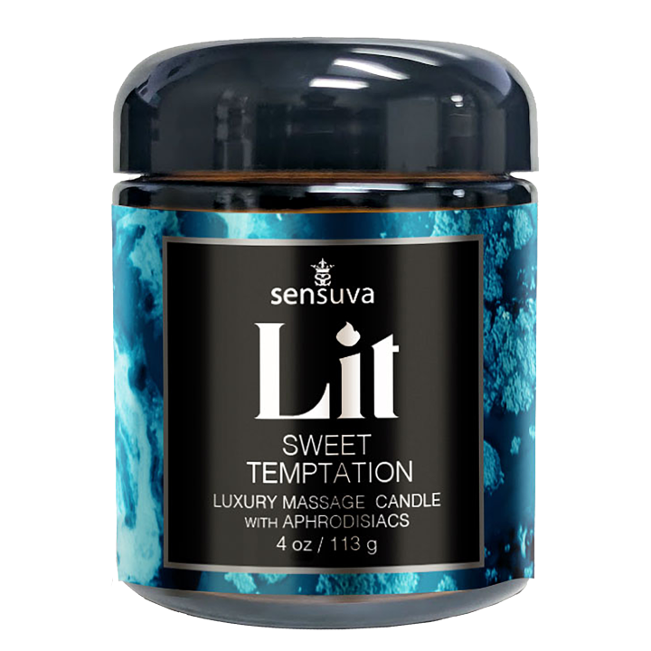 SENSUVA LIT SWEET TEMPTATION LUXURY MASSAGE CANDLE VANILLA, SUGAR AND SWEET PEA