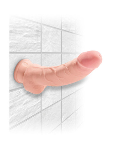 KING COCK PLUS 8 INCH TRIPLE DENSITY FAT COCK WITH BALLS LIGHT