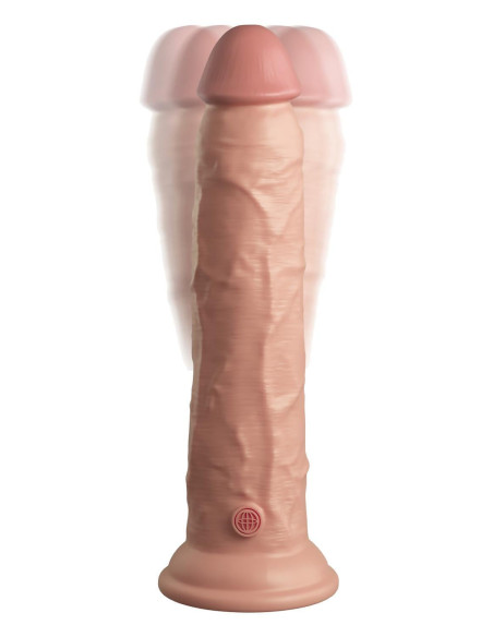 KING COCK ELITE 9 INCH DUAL DENSITY VIBRATING SILICONE COCK WITH REMOTE LIGHT