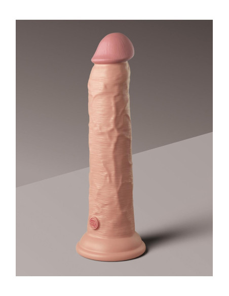 KING COCK ELITE 9 INCH DUAL DENSITY VIBRATING SILICONE COCK WITH REMOTE LIGHT