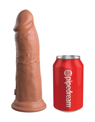 KING COCK ELITE 8 INCH DUAL DENSITY VIBRATING SILICONE COCK TAN
