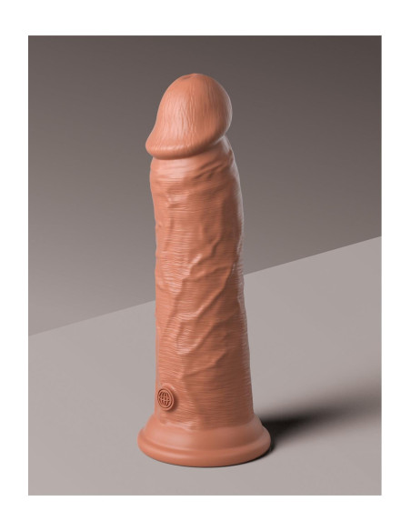 KING COCK ELITE 8 INCH DUAL DENSITY VIBRATING SILICONE COCK TAN