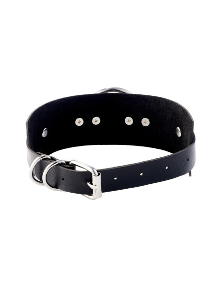 KINKY DIVA O-RING FRONT COLLAR BLACK/SILVER