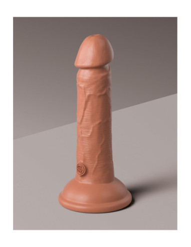 KING COCK ELITE 6 INCH DUAL DENSITY VIBRATING SILICONE COCK TAN