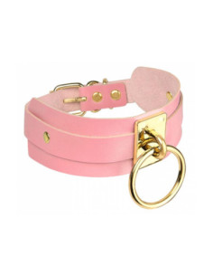KINKY DIVA O-RING COLLAR PINK/GOLD
