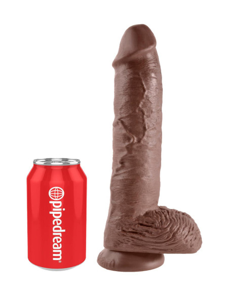 KING COCK 10 INCH COCK WITH BALLS BROWN