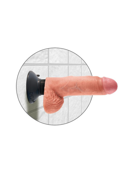 KING COCK 7 INCH VIBRATING COCK WITH BALLS LIGHT