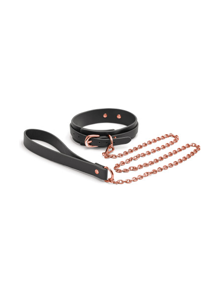 BONDAGE COUTURE COLLAR AND LEASH BLACK