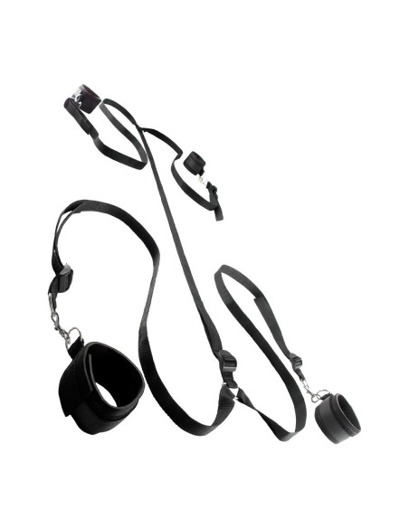 FETISH FANTASY SERIES LIMITED EDITION WRAPAROUND MATTRESS RESTRAINTS BLACK