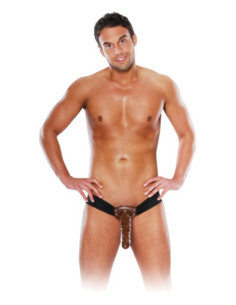 FETISH FANTASY SERIES 10 INCH CHOCOLATE DREAM HOLLOW STRAP-ON BROWN 2