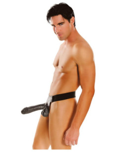 FETISH FANTASY SERIES BIG DADDY HOLLOW 10 INCH STRAP-ON BLACK
