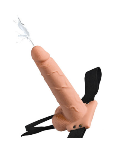 FETISH FANTASY SERIES 7 INCH SQUIRTING HOLLOW STRAP-ON LIGHT