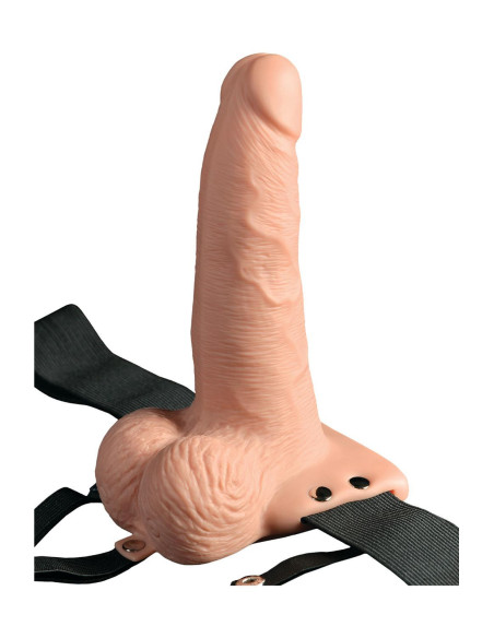 FETISH FANTASY SERIES 6 INCH HOLLOW STRAP-ON WITH REMOTE LIGHT