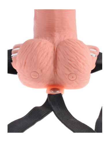 FETISH FANTASY SERIES 6 INCH HOLLOW STRAP-ON WITH REMOTE LIGHT