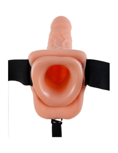 FETISH FANTASY SERIES 9 INCH VIBRATING HOLLOW STRAP-ON WITH BALLS LIGHT
