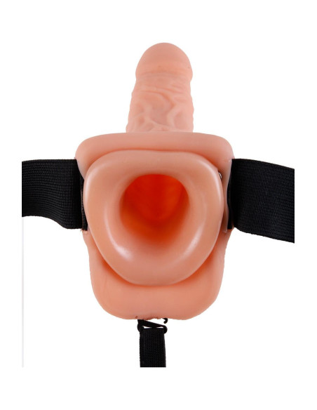 FETISH FANTASY SERIES 9 INCH VIBRATING HOLLOW STRAP-ON WITH BALLS LIGHT