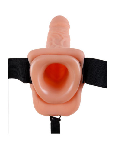 FETISH FANTASY SERIES 7 INCH VIBRATING HOLLOW STRAP-ON WITH BALLS LIGHT
