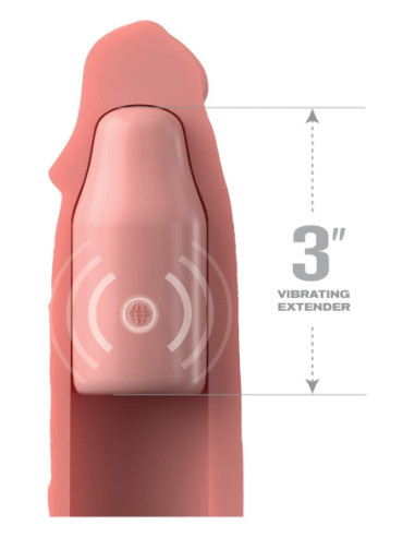 FANTASY X-TENSIONS ELITE 9 INCH SLEEVE VIBRATING 3 INCH PLUG WITH REMOTE LIGHT