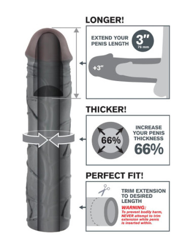 FANTASY X-TENSIONS MEGA 3 INCH EXTENSION BLACK