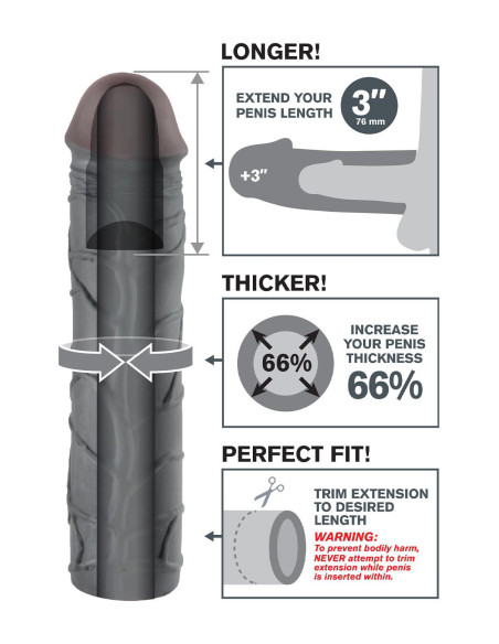 FANTASY X-TENSIONS MEGA 3 INCH EXTENSION BLACK