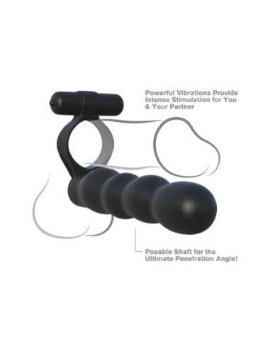 FANTASY C-RINGZ POSABLE PARTNER DOUBLE PENETRATOR BLACK