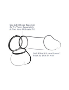 FANTASY C-RINGZ SILICONE 3-RING STAMINA SET BLACK 2