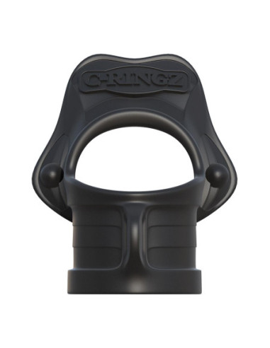 FANTASY C-RINGZ ROCK HARD RING & BALL-STRETCHER BLACK