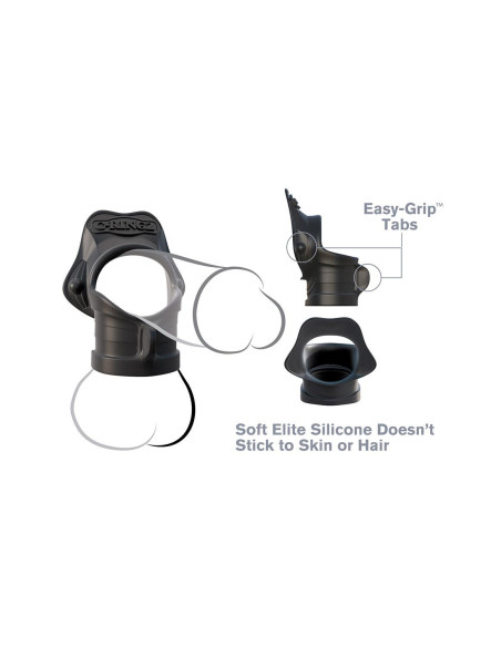 FANTASY C-RINGZ ROCK HARD RING & BALL-STRETCHER BLACK
