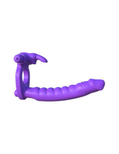 FANTASY C-RINGZ SILICONE DOUBLE PENETRATOR RABBIT PURPLE