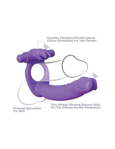 FANTASY C-RINGZ SILICONE DOUBLE PENETRATOR RABBIT PURPLE