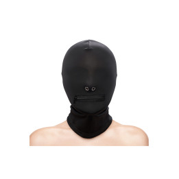 FETISH & FASHION ZIPPERED MOUTH HOOD BLACK