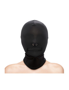 FETISH & FASHION ZIPPERED MOUTH HOOD BLACK