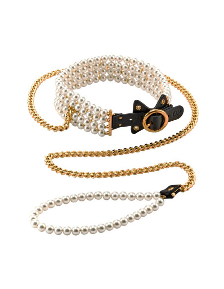 GUILTY PLEASURE LUMINIOUS PEARL LEASH AND COLLAR