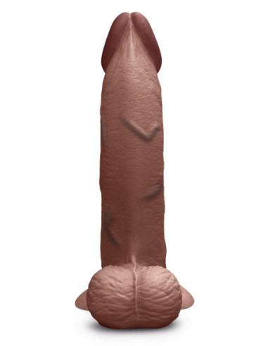 B-VIBE SLIPSKIN REALISTIC SILICONE DILDO 10 INCH CURVED BROWN