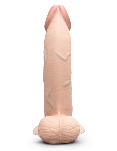 B-VIBE SLIPSKIN REALISTIC SILICONE DILDO 9 INCH CURVED CREAM