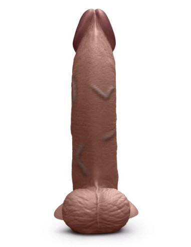B-VIBE SLIPSKIN REALISTIC SILICONE DILDO 9 INCH CURVED BROWN
