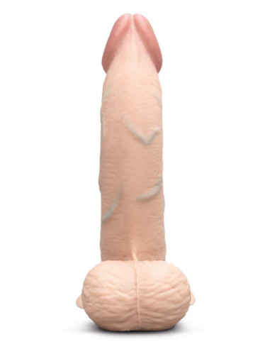 B-VIBE SLIPSKIN REALISTIC SILICONE DILDO 8 INCH CURVED CREAM