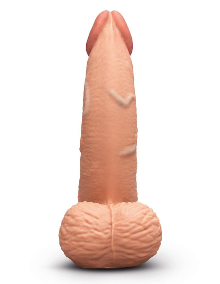 B-VIBE SLIPSKIN REALISTIC SILICONE DILDO 6.5 INCH CURVED MOCHA