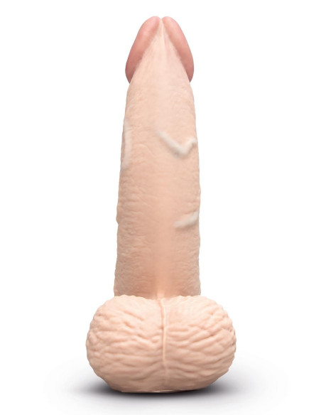 B-VIBE SLIPSKIN REALISTIC SILICONE DILDO 6.5 INCH CURVED CREAM