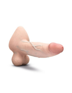 B-VIBE SLIPSKIN REALISTIC SILICONE DILDO 9 INCH GIRTHY CREAM 2