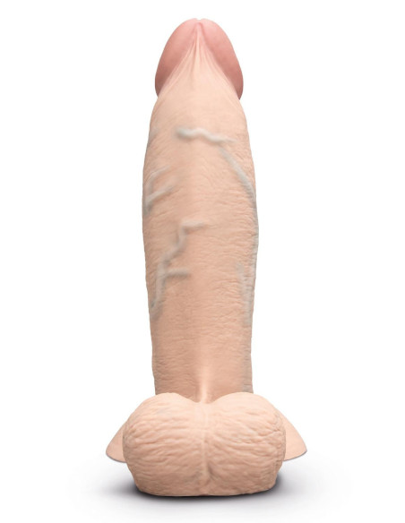 B-VIBE SLIPSKIN REALISTIC SILICONE DILDO 9 INCH GIRTHY CREAM