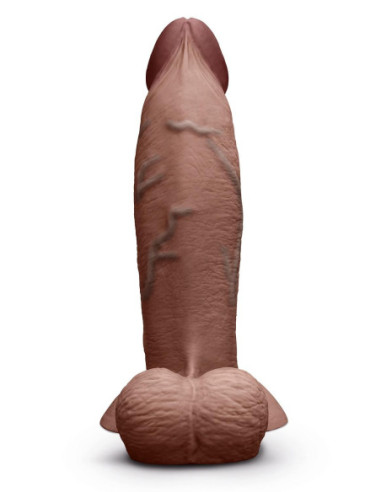 B-VIBE SLIPSKIN REALISTIC SILICONE DILDO 9 INCH GIRTHY BROWN