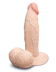 B-VIBE SLIPSKIN REALISTIC SILICONE DILDO 6 INCH GIRTHY CREAM