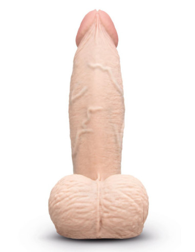 B-VIBE SLIPSKIN REALISTIC SILICONE DILDO 6 INCH GIRTHY CREAM