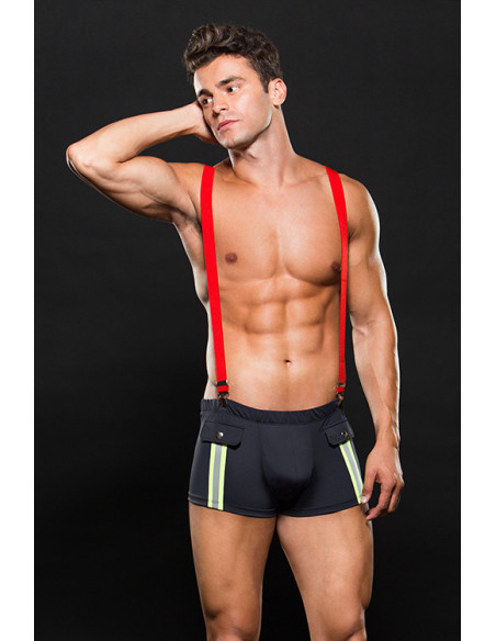 FIREMAN COSTUME 2PCS BLUE, L/XL