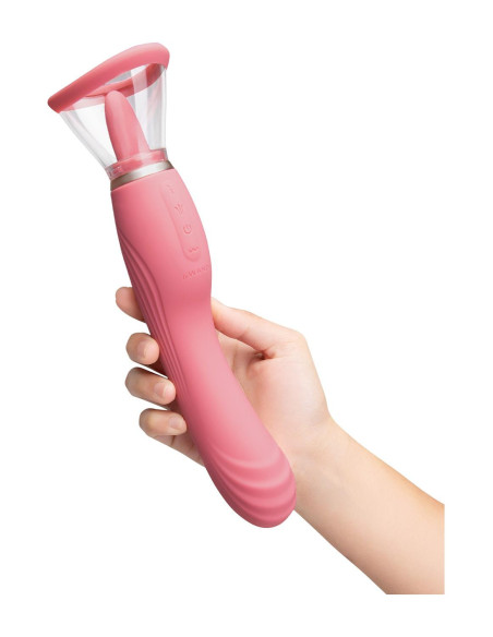 LE WAND LICK 3-1 DOUBLE ENDED VIBE WITH LICKING TONGUE STIMULATOR