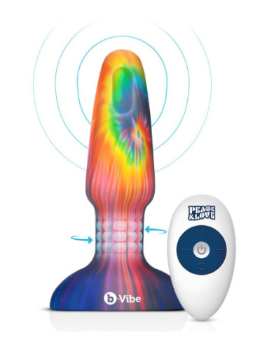 B-VIBE PEACE AND LOVE TIE DYE RIMMING PLUG