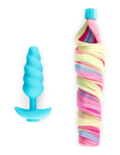 B-VIBE UNICORN PLUG WITH RAINBOW TAIL 2