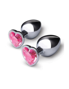 B-VIBE JEWEL HEART METAL BUTT PLUG TRAINING SET 2